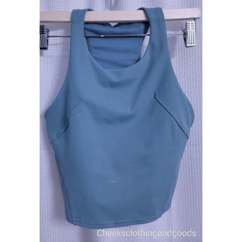 Lululemon 6 Invigorate Training Tank Top Teal W/Built In Bra W1DC1
